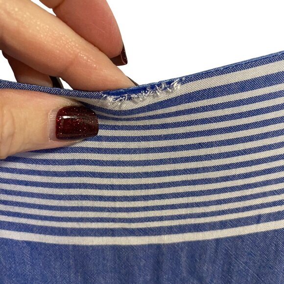 THML Blue Striped Embroidered Boho Cap Sleeve Dress Size‎ M - Picture 7 of 9